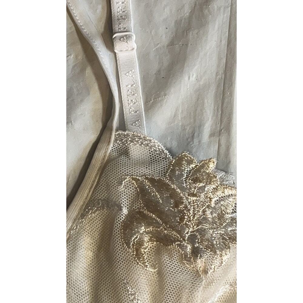 Vintage La Perla Ivory Floral Lace Luxury Italian Underwire Bra Size: 34B NWT - Picture 4 of 13